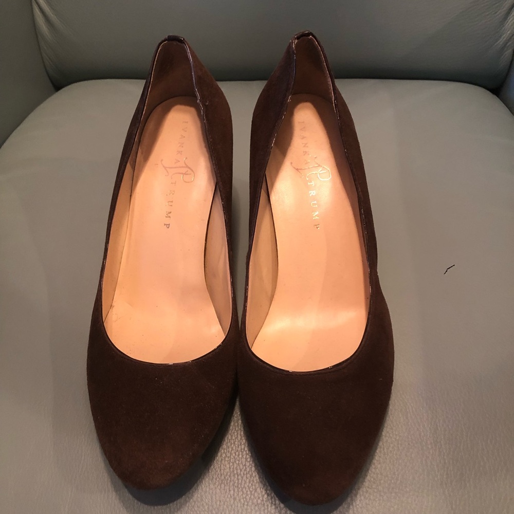 Chocolate Brown Suede Wedge Heel Shoes